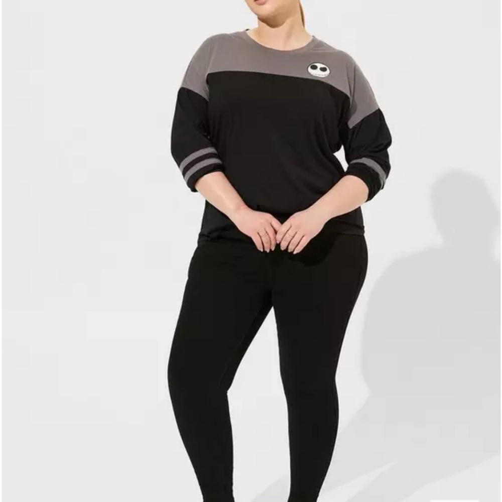 Disney Nightmare Before Christmas Classic Fit Varsity Long Sleeve Top 5X